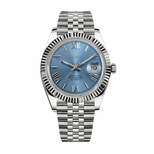 Velanti Milano Datejust Ice Blue Roman — luxury automatic watch