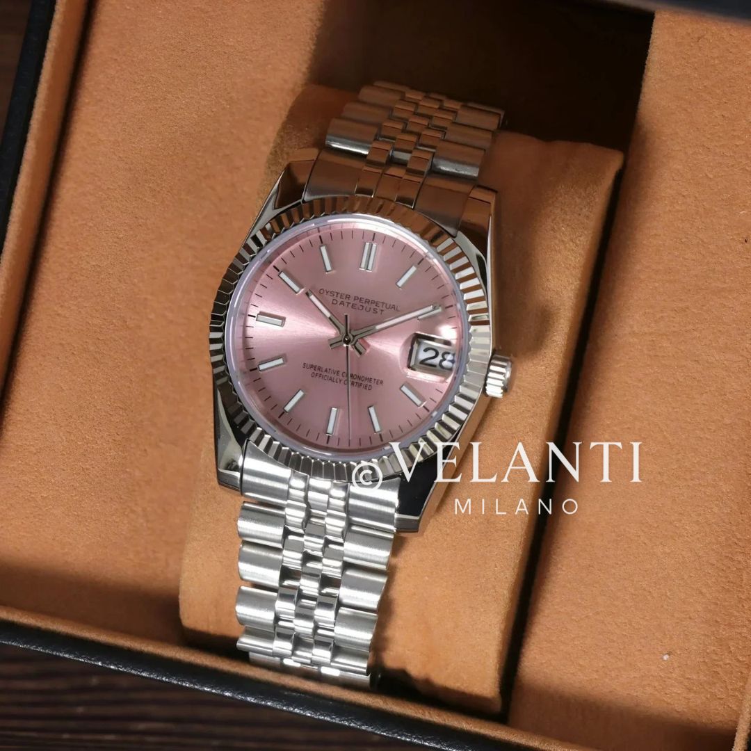 Velanti Milano Datejust Pink — luxury automatic watch