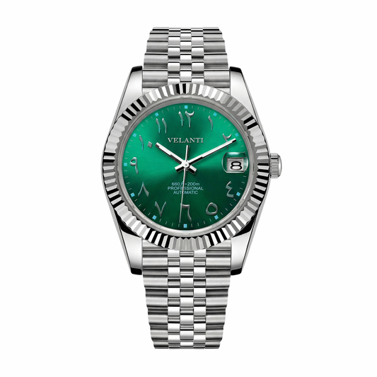 Velanti Milano Datejust Royal Green Arabic — luxury automatic watch