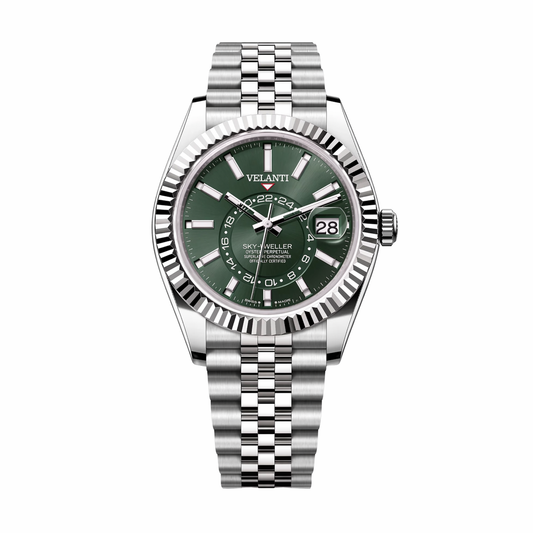 Velanti Milano Datejust Sky Dweller Mint Green — luxury automatic watch