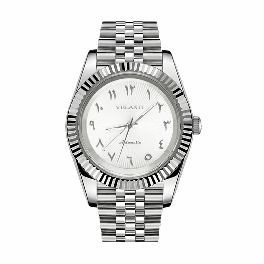 Velanti Milano Datejust White Arabic Textured — luxury automatic watch