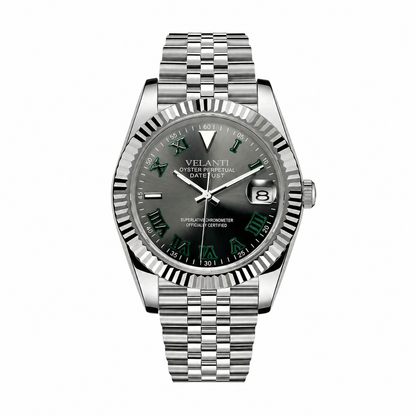 Datejust-style custom mod watch, Velanti Milano Veljust Wimbledon, main product photo