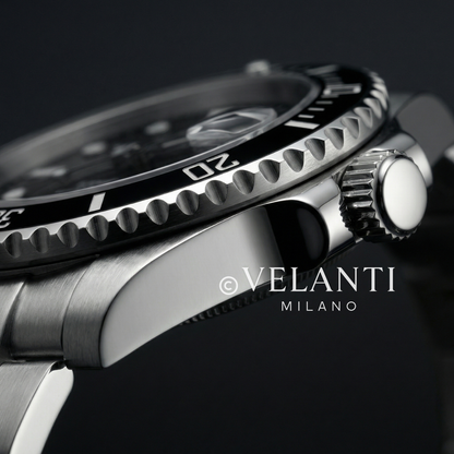 Submariner-style custom mod watch, Velanti Milano Velmariner Black, product photo 4