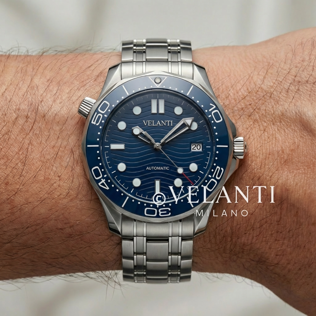 Seamaster-style mod watch Blue Velanti Milano Velmaster product photo 2