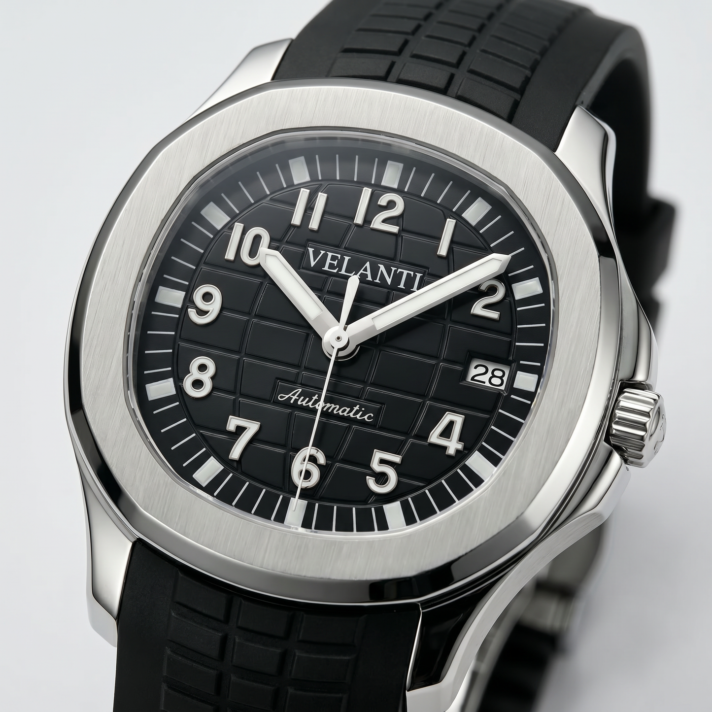 Aquanaut-style automatic watch, Velanti Milano Velnaut Black, product photo 3