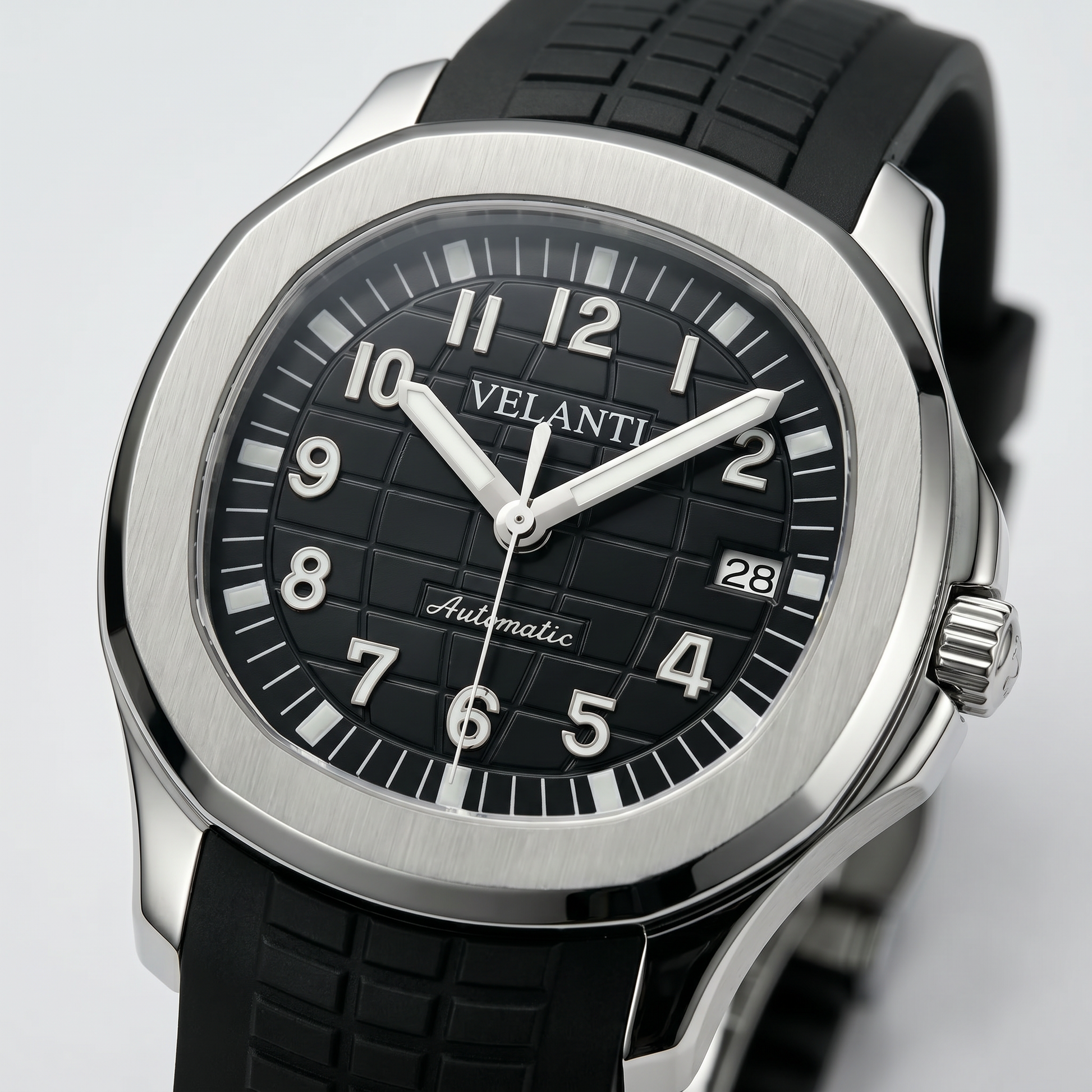 Aquanaut-style automatic watch, Velanti Milano Velnaut Black, product photo 3