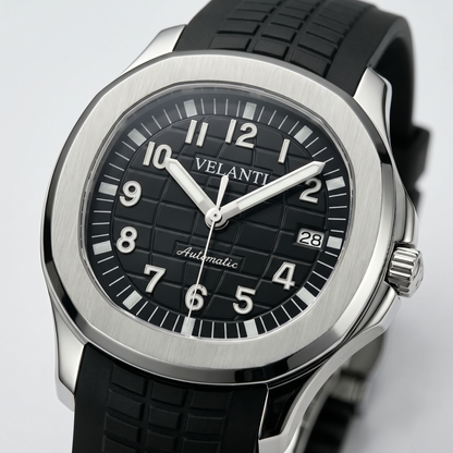Aquanaut-style automatic watch, Velanti Milano Velnaut Black, product photo 3