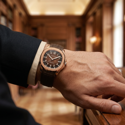 Aquanaut-style custom mod watch, Velanti Milano Velnaut Brown (Rose Gold), product photo 9