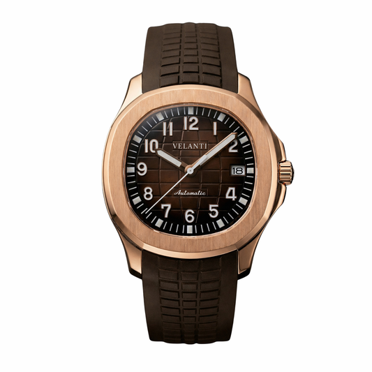 Aquanaut-style mod watch Rose Gold Velanti Milano Velnaut main product photo