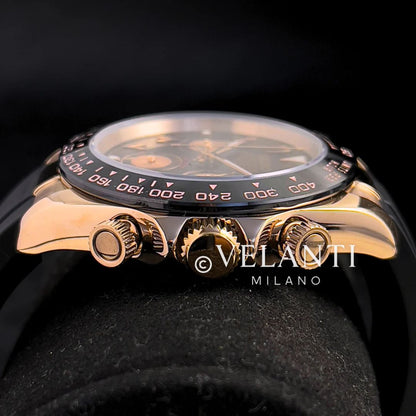 Daytona-style custom chronograph watch, Velanti Milano Veltona Arabic Rose Gold, product photo 8