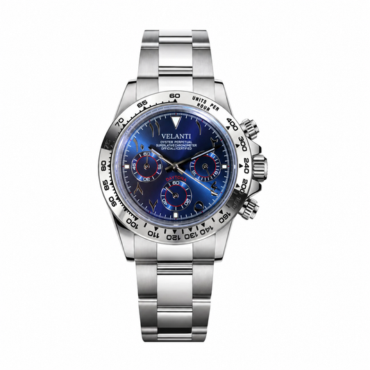 Daytona-style mod watch Royal Blue Arabic Velanti Milano Veltona main product photo