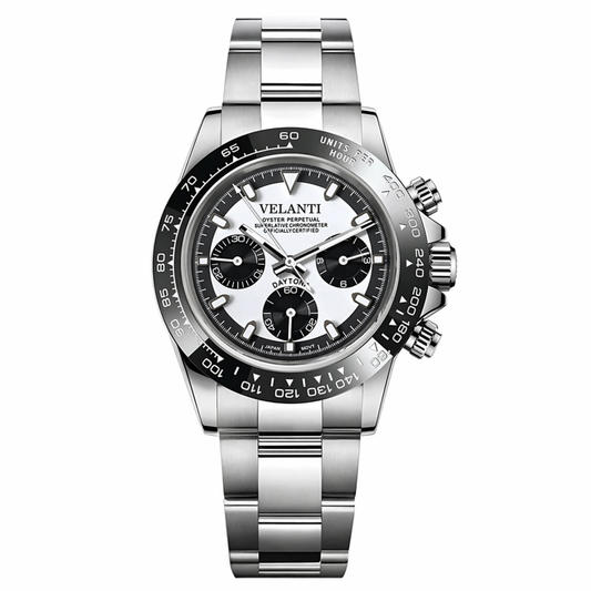 Daytona-style mod watch Black / White Velanti Milano Veltona main product photo