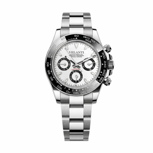 Daytona-style mod watch White Panda Velanti Milano Veltona main product photo
