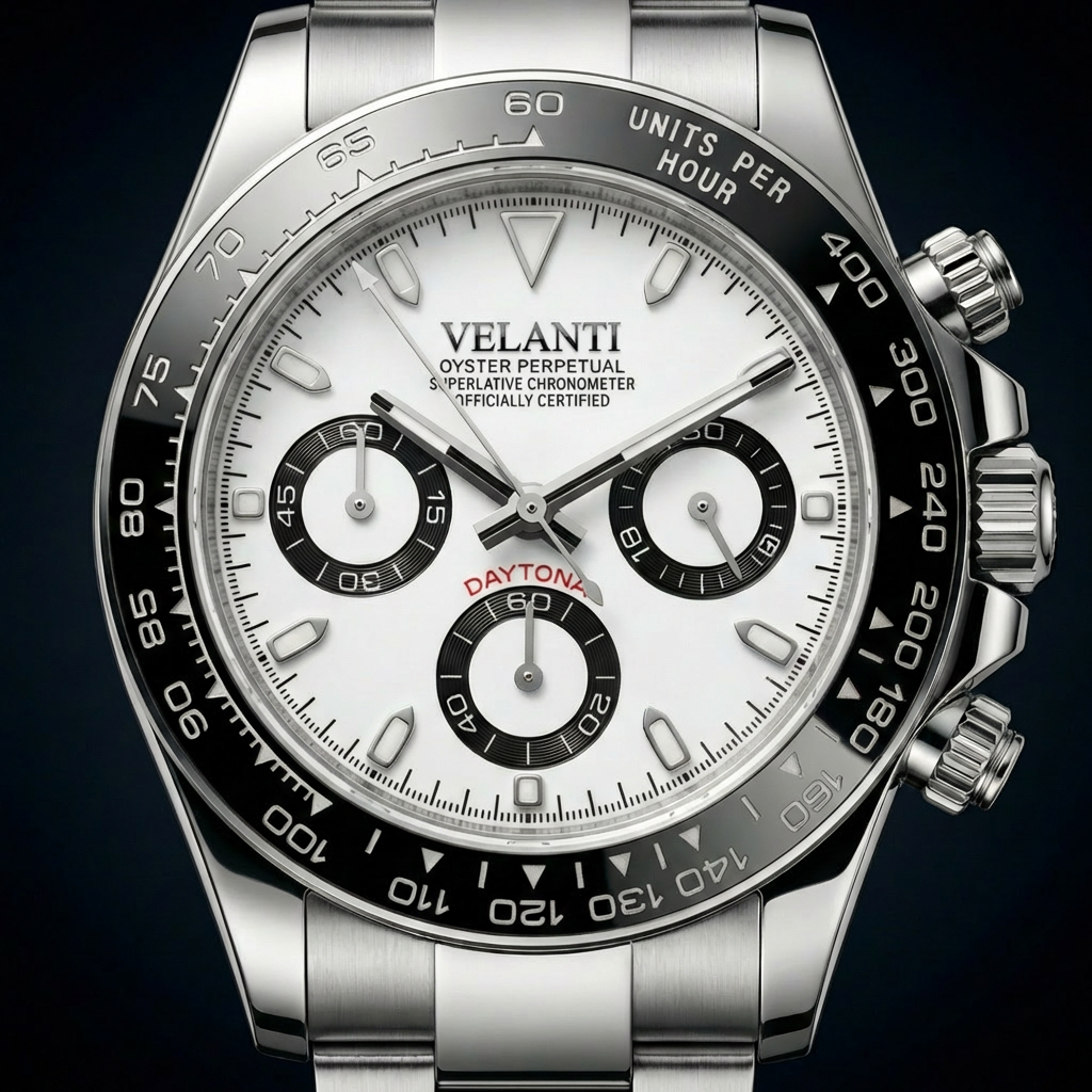 Daytona-style chronograph watch, Velanti Milano Veltona Panda, product photo 4