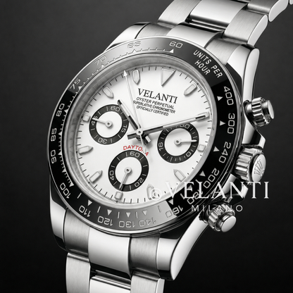 Daytona-style custom chronograph watch, Velanti Milano Veltona Panda, product photo 5