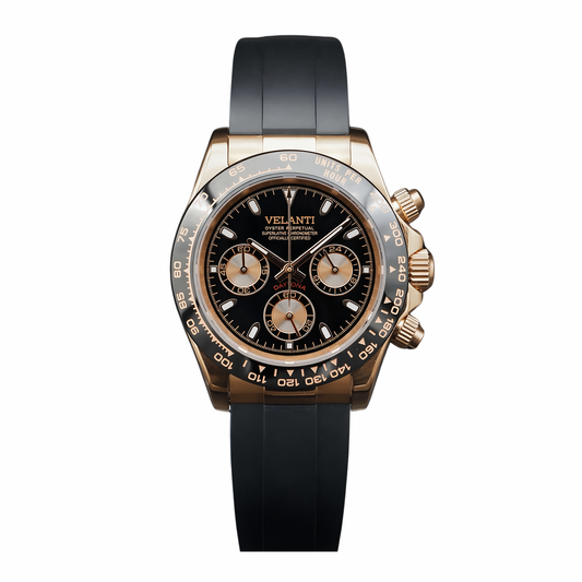 Daytona-style mod watch Rose Gold Velanti Milano Veltona main product photo