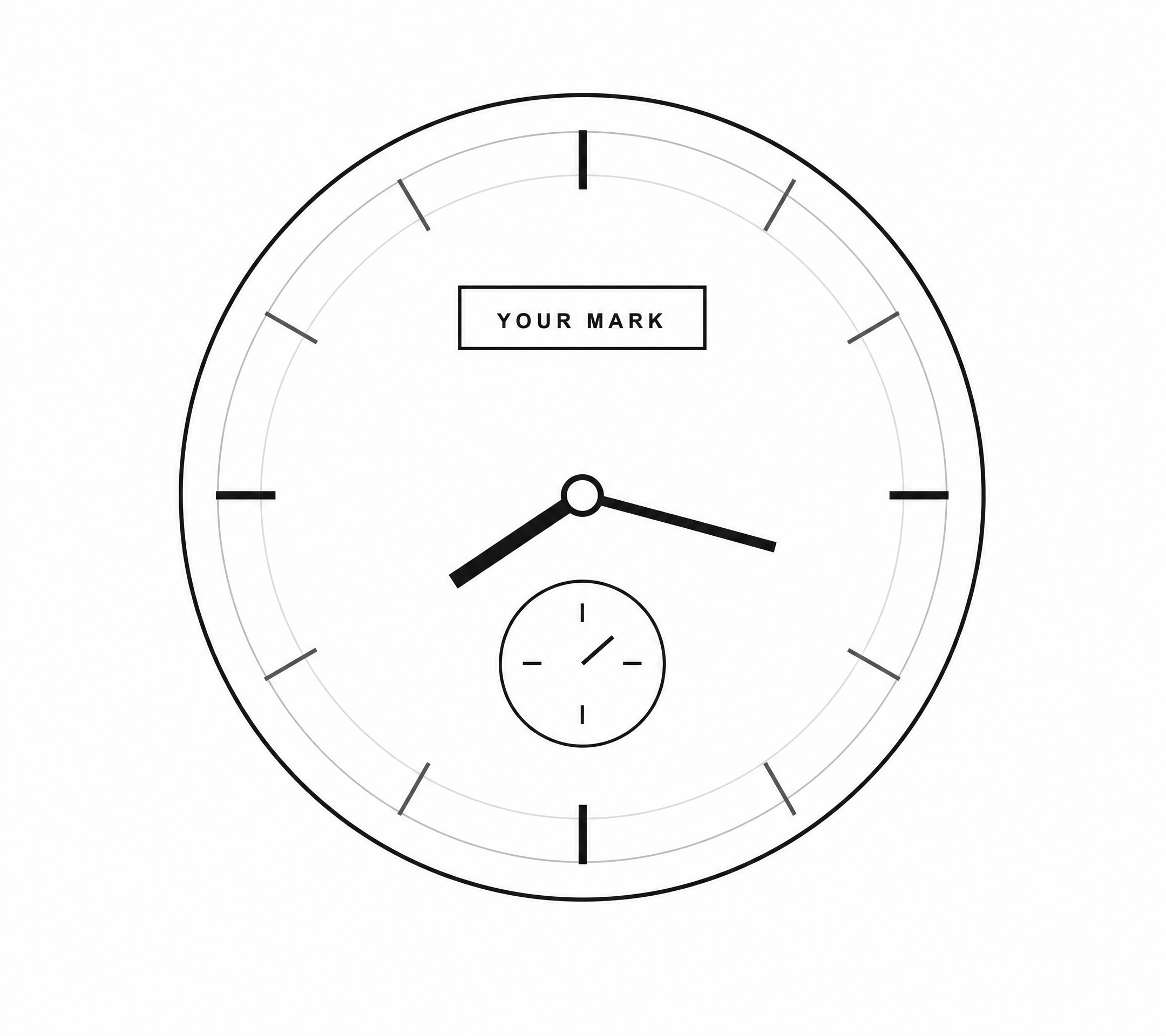 Custom watch dial with YOUR MARK and no Velanti co-branding
